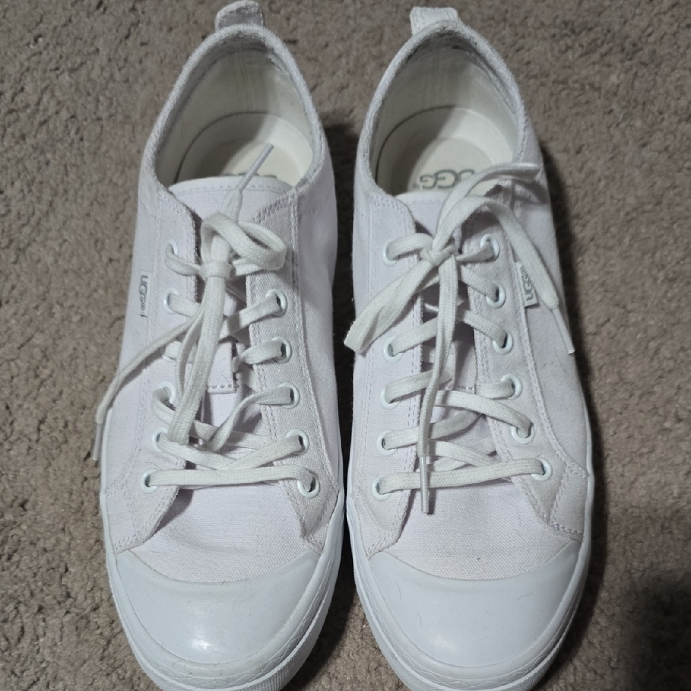 UGG White Canvas Sneakers